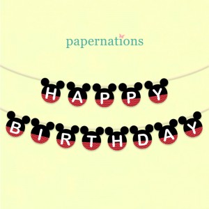 Mickey Head Bunting Flag Mickey Head Bunting Flag